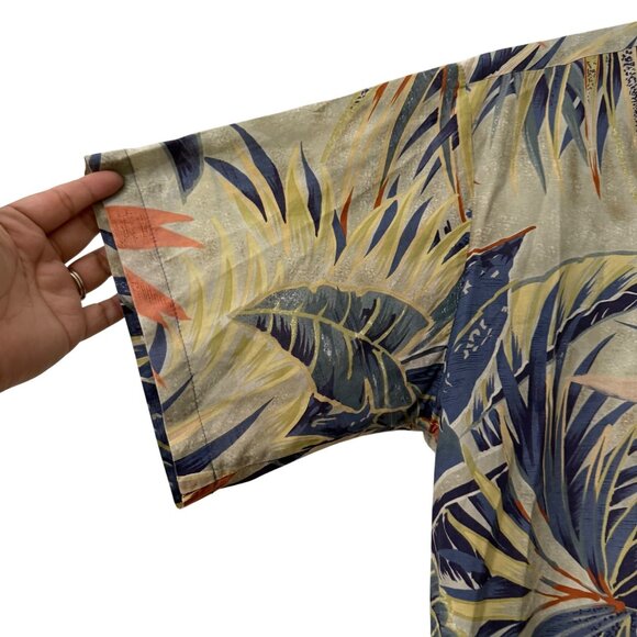 Tori Richard Cotton Lawn Hawaiian Botanical Tropical Short Sleeve Button Shirt L - Picture 3 of 5